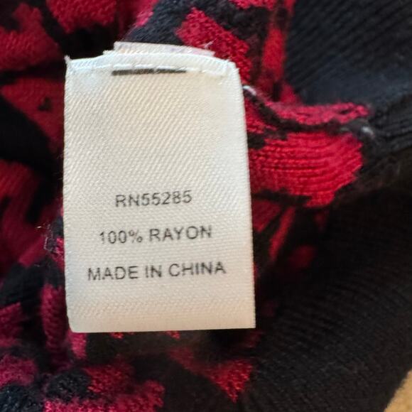 VTG Express Red & Black Leopard Cropped Cardigan Mob Core Size Medium - Picture 5 of 8